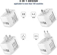 VYLEE Universal International Power Travel Plug Adapter, 5 in 1 European Travel Plug Adapter W/ 3.5A 2xUSB-A and 2xUSB C Wall Charger and Worldwide AC Outlet for Europe USA UK AUS Asia (White) 🍁 All In One Marketplace Canada