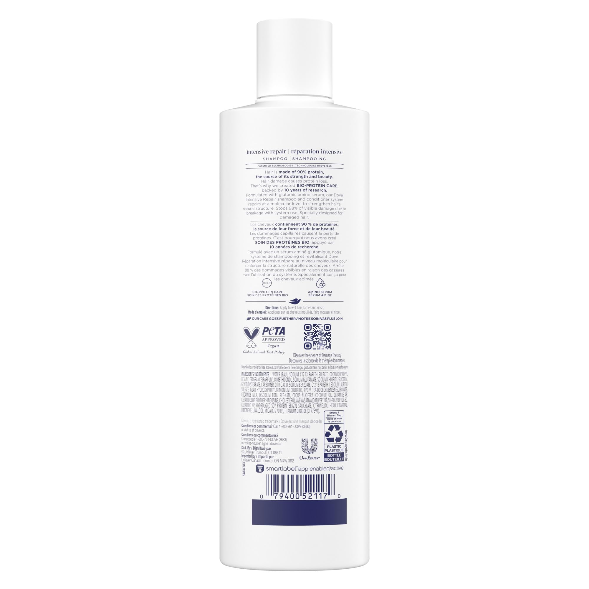 Dove Intensive Repair Shampoo & Conditioner for Damaged Hair, with Liquid Bio-Protein Care technology, 355ml (2 Shampoo + 2 Conditioner) 🍁 All In One Marketplace Canada
