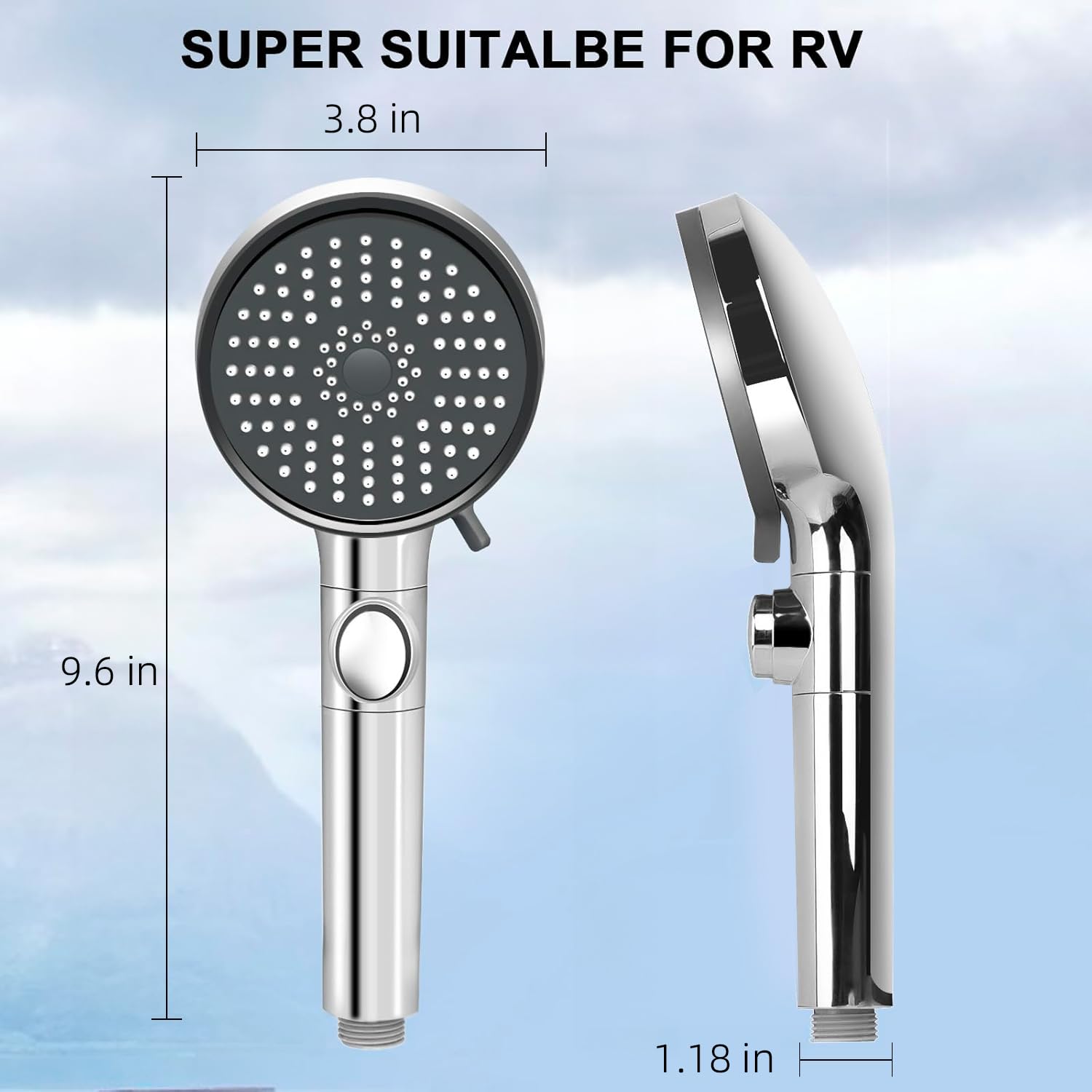 RV Shower Head with Hose, High Pressure 5 Mode Shower Head Replacement, Shower Head for RV/Campers, Travel Trailer, Motorhome for Water Saving, Handheld Shower Head Holder and Hose, On Off Switch 🍁 All In One Marketplace Canada