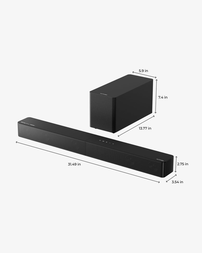 ULTIMEA 5.1ch Soundbar with Dolby Atmos, Sound Bar with Subwoofer for Smart TV, Home Theater Surround Sound System for TV, 300W, Adjustable Bass Boost, App, Bluetooth 5.4, Poseidon M60 (2025 Model) 🍁 All In One Marketplace Canada