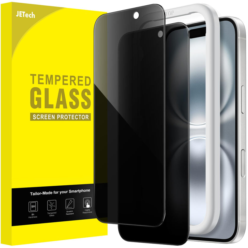 JETech Privacy Screen Protector for iPhone 16 6.1-Inch, Anti-Spy Tempered Glass Film with Easy Installation Tool, 2-Pack 🍁 All In One Marketplace Canada
