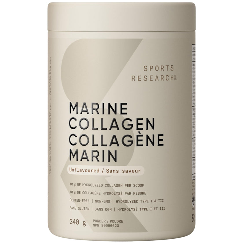 Sports Research® Marine Collagen Peptides Powder - Sourced from Wild-Caught Fish, Pescatarian Friendly, Keto Certified & Non-GMO Verified - Easy to Mix in Water or Juice! (34 Servings) 🍁 All In One Marketplace Canada