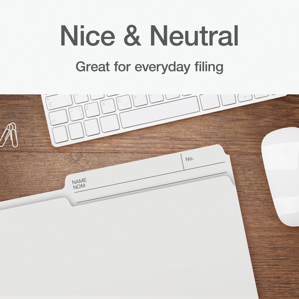 Pendaflex File Folders - Ivory/White Colour File Organizers, 1/2 Cut Tab, Legal Size, Durable Paper Stock, 100/Box, Ideal for Office, Home, and School Organization 🍁 All In One Marketplace Canada