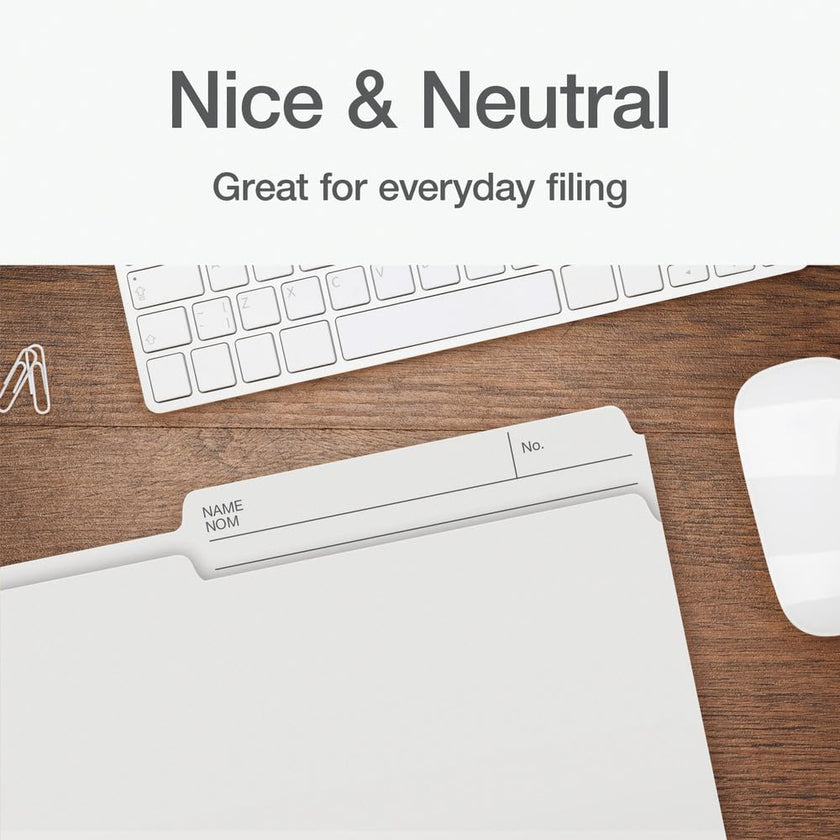 Pendaflex File Folders - Ivory/White Colour File Organizers, 1/2 Cut Tab, Legal Size, Durable Paper Stock, 100/Box, Ideal for Office, Home, and School Organization 🍁 All In One Marketplace Canada