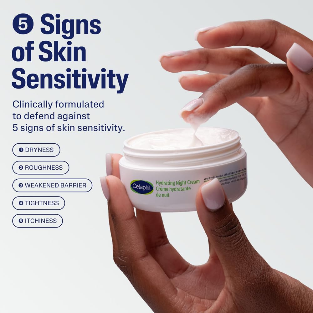 Cetaphil Hydrating Night Cream, Anti-Aging Face Moisturizer with Hyaluronic Acid & Olive Oil, Pro-Vitamin A, C & E, 24Hr Intense Hydration, Dermatologist Tested, 48g 🍁 All In One Marketplace Canada