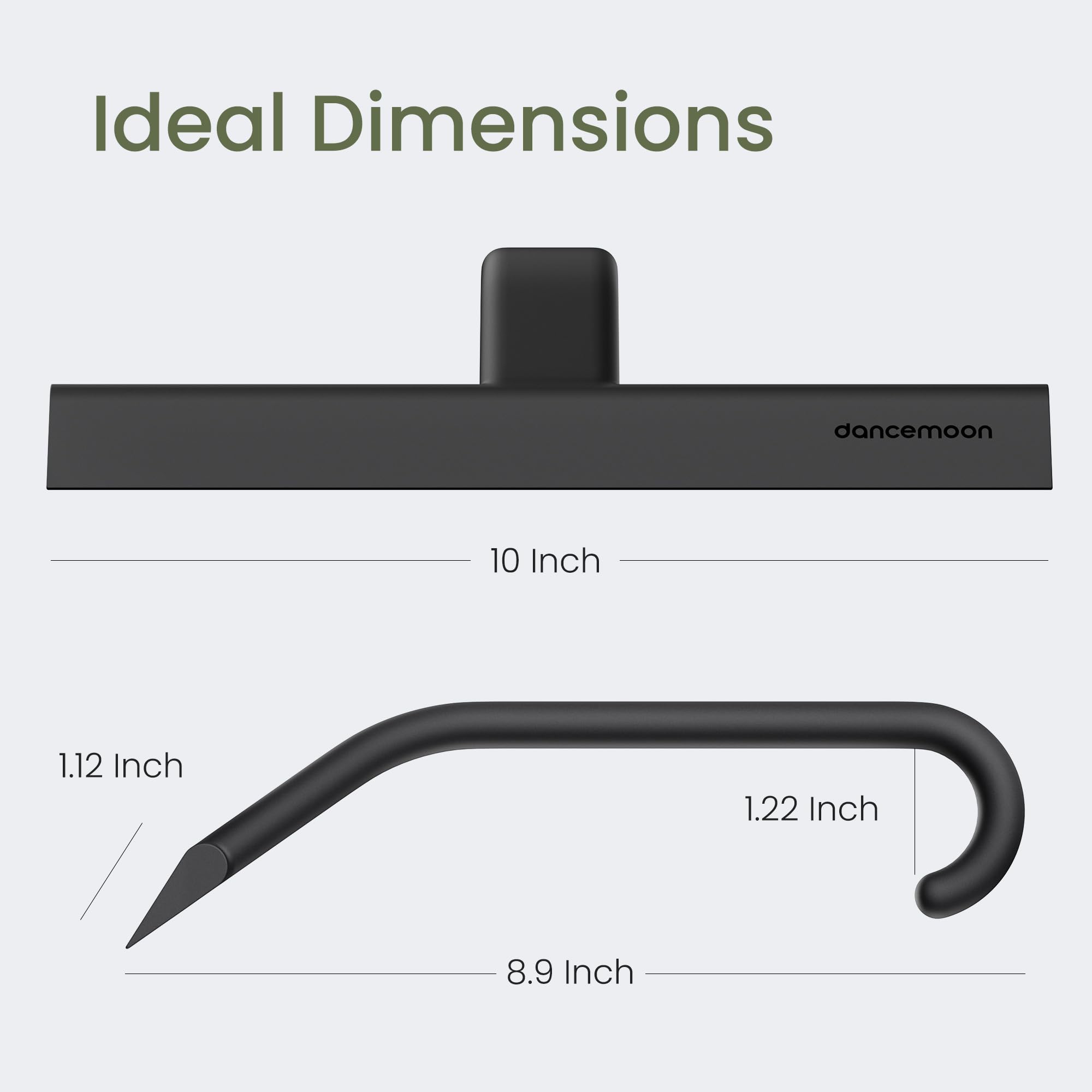 dancemoon JustHang Shower Squeegee for Glass Doors, All-One-Piece Silicone with Built-in Hook Design for Easy Hanging, Household Window Mirror Squeegee for Bathroom, Glass, Tile Wall,Car 10-Inch Black 🍁 All In One Marketplace Canada