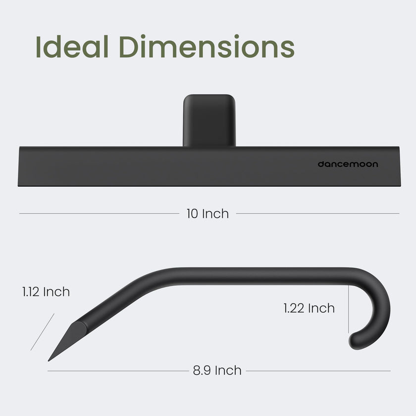 dancemoon JustHang Shower Squeegee for Glass Doors, All-One-Piece Silicone with Built-in Hook Design for Easy Hanging, Household Window Mirror Squeegee for Bathroom, Glass, Tile Wall,Car 10-Inch Black 🍁 All In One Marketplace Canada