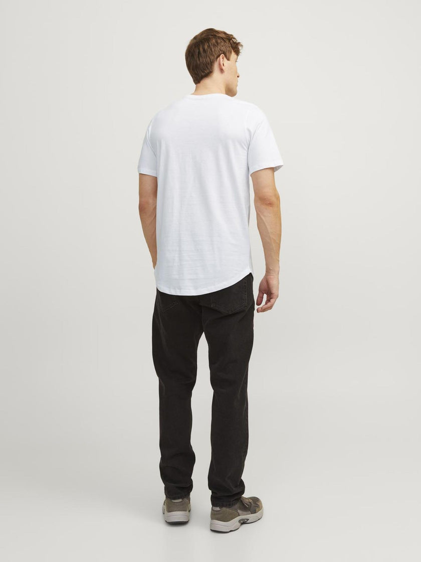 JACK & JONES Men's Long Line Fit T-Shirt JJENOA TEE SS Crew Neck NOOS White Medium 🍁 All In One Marketplace Canada