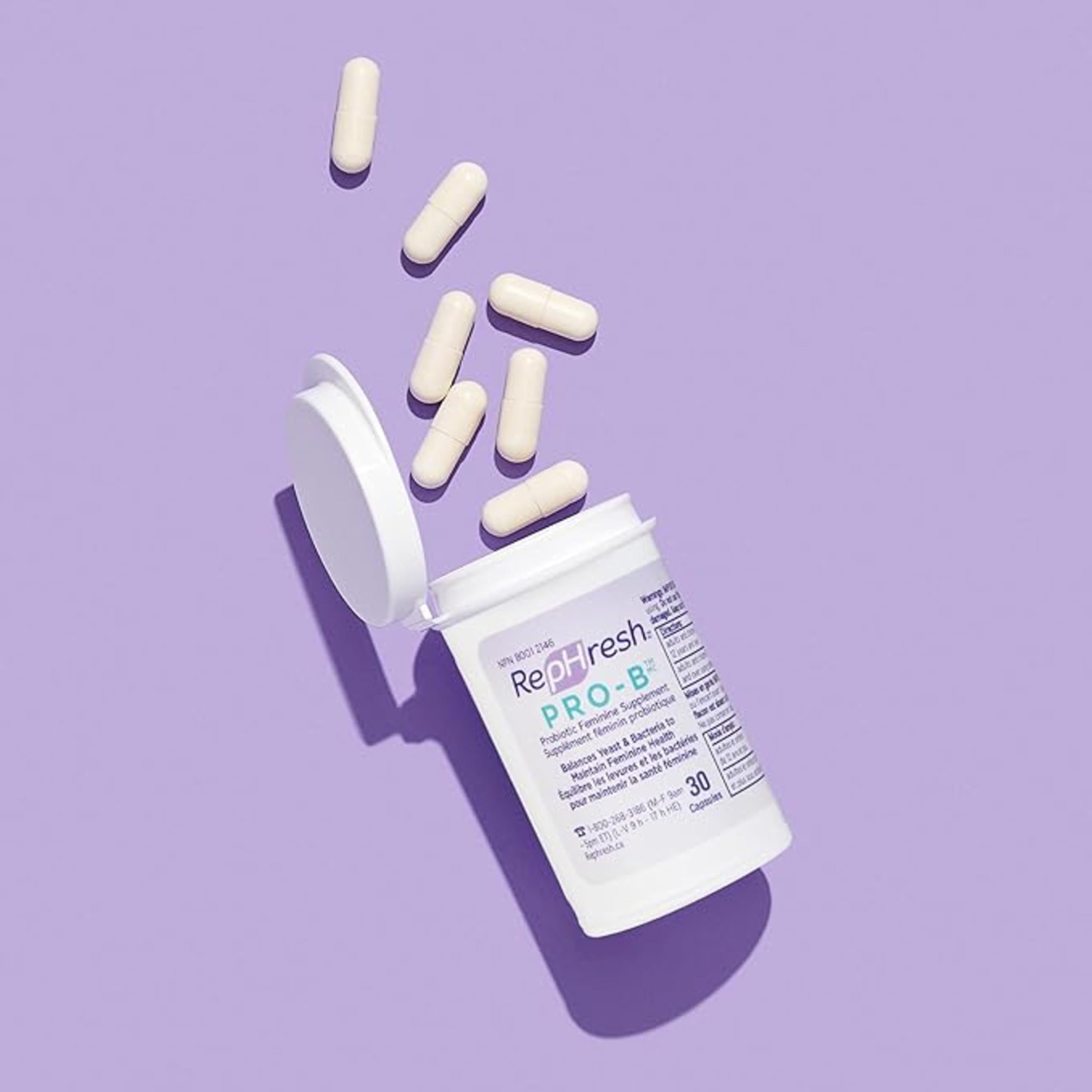 RepHresh Pro-B Probiotic Feminine Supplement, Balances Yeast and Bacteria, Womens Probiotic, Restore Healthy, Vaginal Flora with L. rhamnosus GR-1 & RC-14, 30 Oral Capsules 🍁 All In One Marketplace Canada
