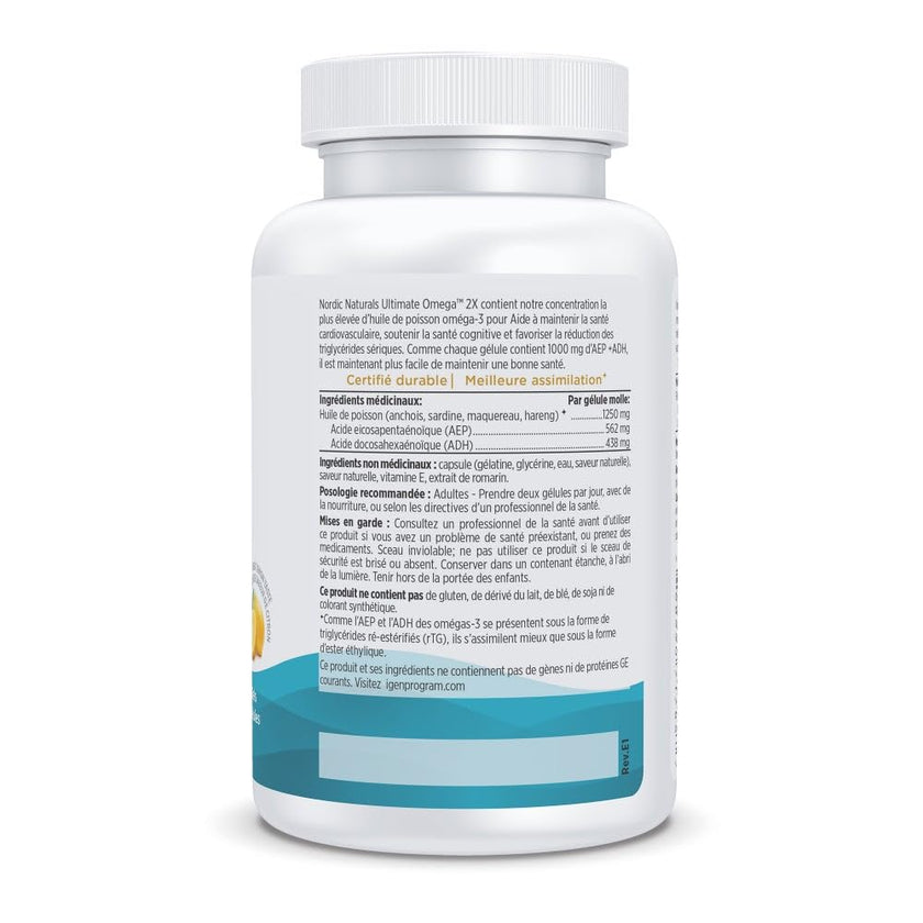 Nordic Naturals Ultimate Omega 2X - Extra Omega-3s Support Heart, Brain Health, 60 Count 🍁 All In One Marketplace Canada