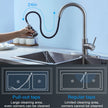 HUAAKE Kitchen Faucet with Pull Down Sprayer, Multi-Function Stainless Steel Single Handle High Arc Kitchen Sink Faucet, 360° Swivel Modern Commercial Kitchen tap with Deck Plate 🍁 All In One Marketplace Canada