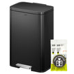 EKO Madison Matte Black 50 Liter/13.2 Gallon Step Trash Can with Inner Liner - Fingerprint Resistant Finish 🍁 All In One Marketplace Canada