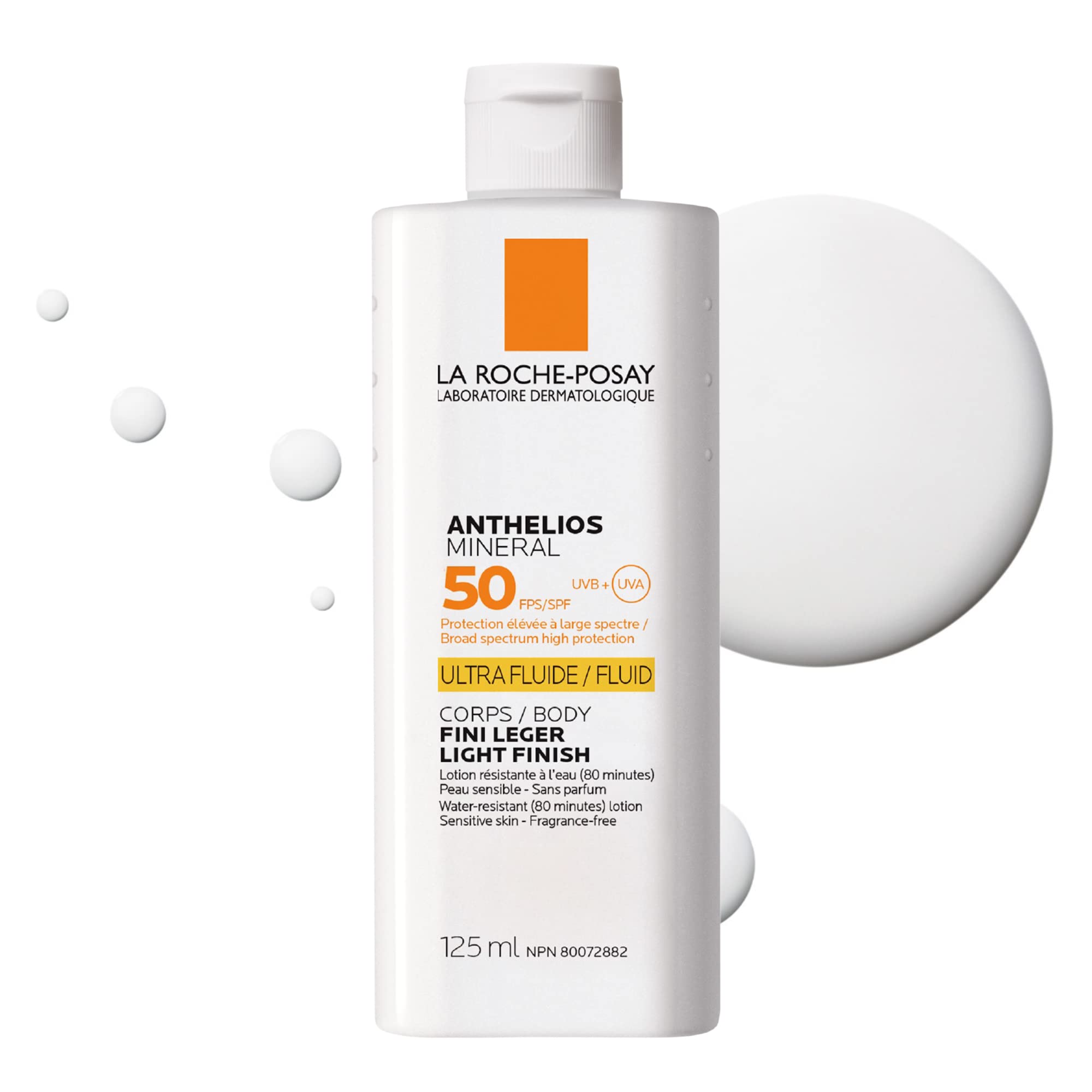 La Roche-Posay Anthelios Mineral Body Sunscreen, Gentle Lotion Broad Spectrum SPF 50, Face and Body Sunscreen with Titanium Dioxide, Water Resistant, Fragrance Free, 125mL 🍁 All In One Marketplace Canada