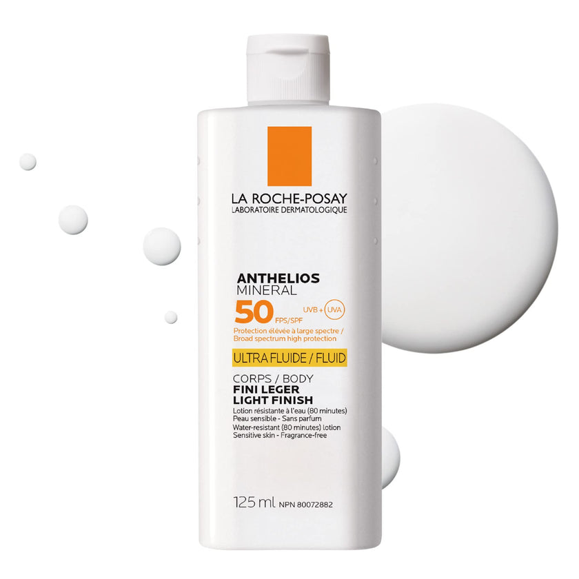 La Roche-Posay Anthelios Mineral Body Sunscreen, Gentle Lotion Broad Spectrum SPF 50, Face and Body Sunscreen with Titanium Dioxide, Water Resistant, Fragrance Free, 125mL 🍁 All In One Marketplace Canada