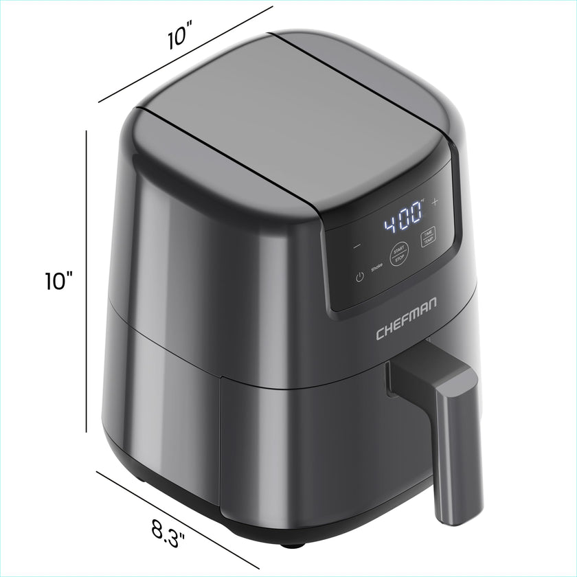 CHEFMAN 2 Qt Mini Air Fryer – Digital Space-Saving Compact Air Fryer with Nonstick and Dishwasher Safe Basket, Quick & Easy Meals in Minutes, Features Digital Timer and Shake Reminder – Grey 🍁 All In One Marketplace Canada