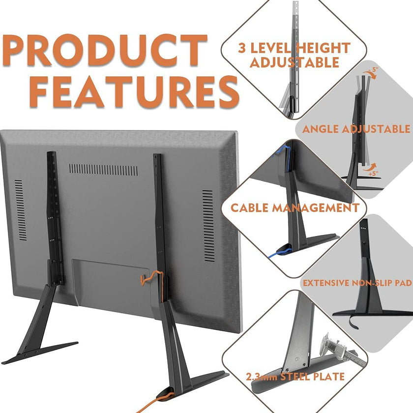 GPlus+ Universal Table Top TV Stand for Most 23 to 75 inch LCD LED Plasma Flat Screen TVs, TV Base Height Adjustable Leg Stand Holds up to 88 lbs/40Kg, VESA up to 800x600mm, LDT03-26L 🍁 All In One Marketplace Canada