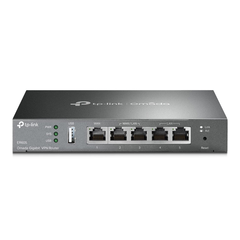 TP-Link Multi-WAN Wired VPN Router (ER605) - Up to 4 Gigabit Ports, SPI Firewall SMB, Omada SDN Integrated, Load Balance, Lightning Protection, Limited Lifetime Protection 🍁 All In One Marketplace Canada