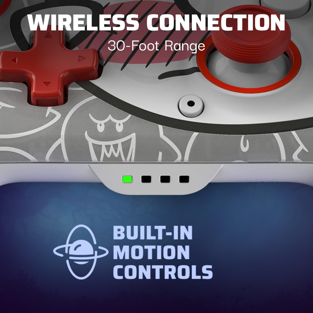 PDP Rematch Wireless Controller: Boo-Hoo - Nintendo Switch/Switch Lite/Switch - OLED Model, Nintendo Switch 2, Glows in the Dark, Rechargeable Battery 🍁 All In One Marketplace Canada