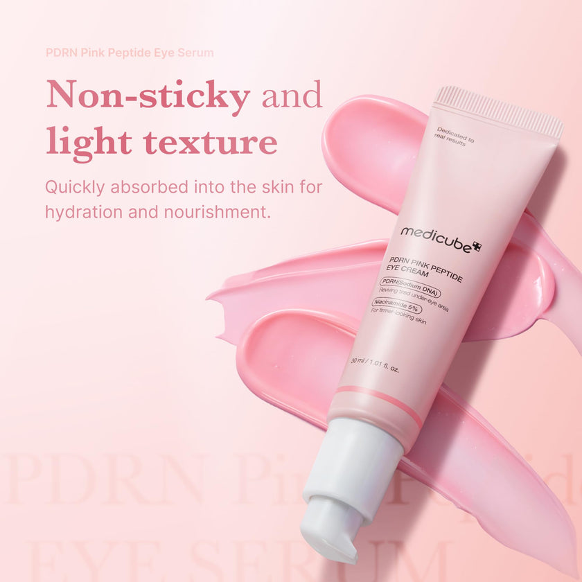 medicube Salmon DNA PDRN Pink Peptide Eye Serum with Niacinamide and 99% Purity Retinol for Fine Lines, Uneven Skin Tone, Korean Skin Care 1.01fl.oz 🍁 All In One Marketplace Canada