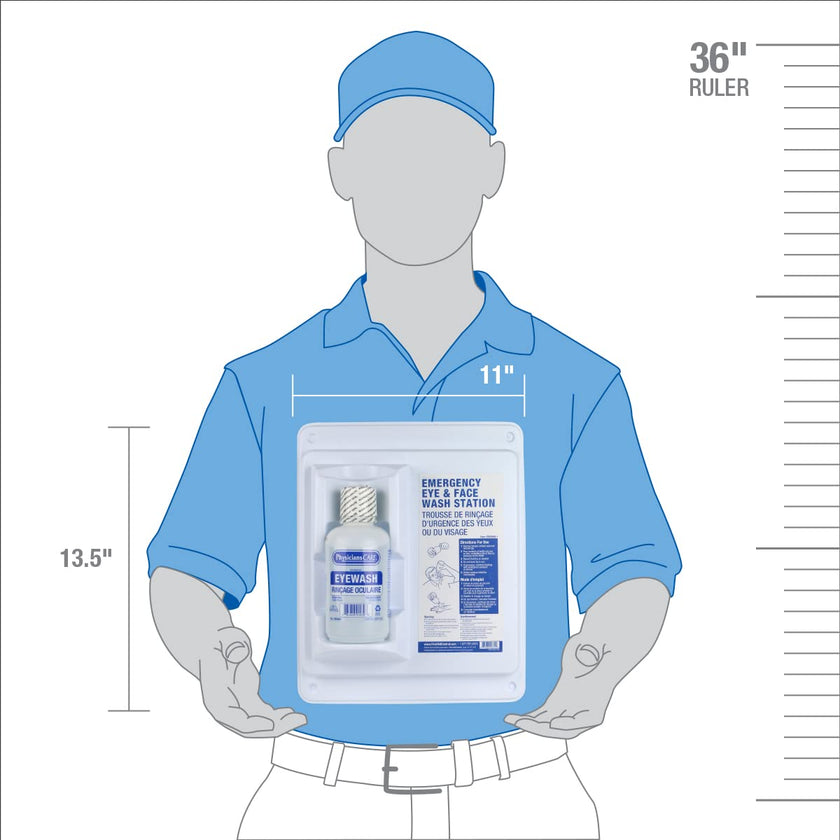 FIRST AID CENTRAL PhysiciansCare 500 ml (16 oz.) Single Bottle Eyewash Wall Station, White 🍁 All In One Marketplace Canada