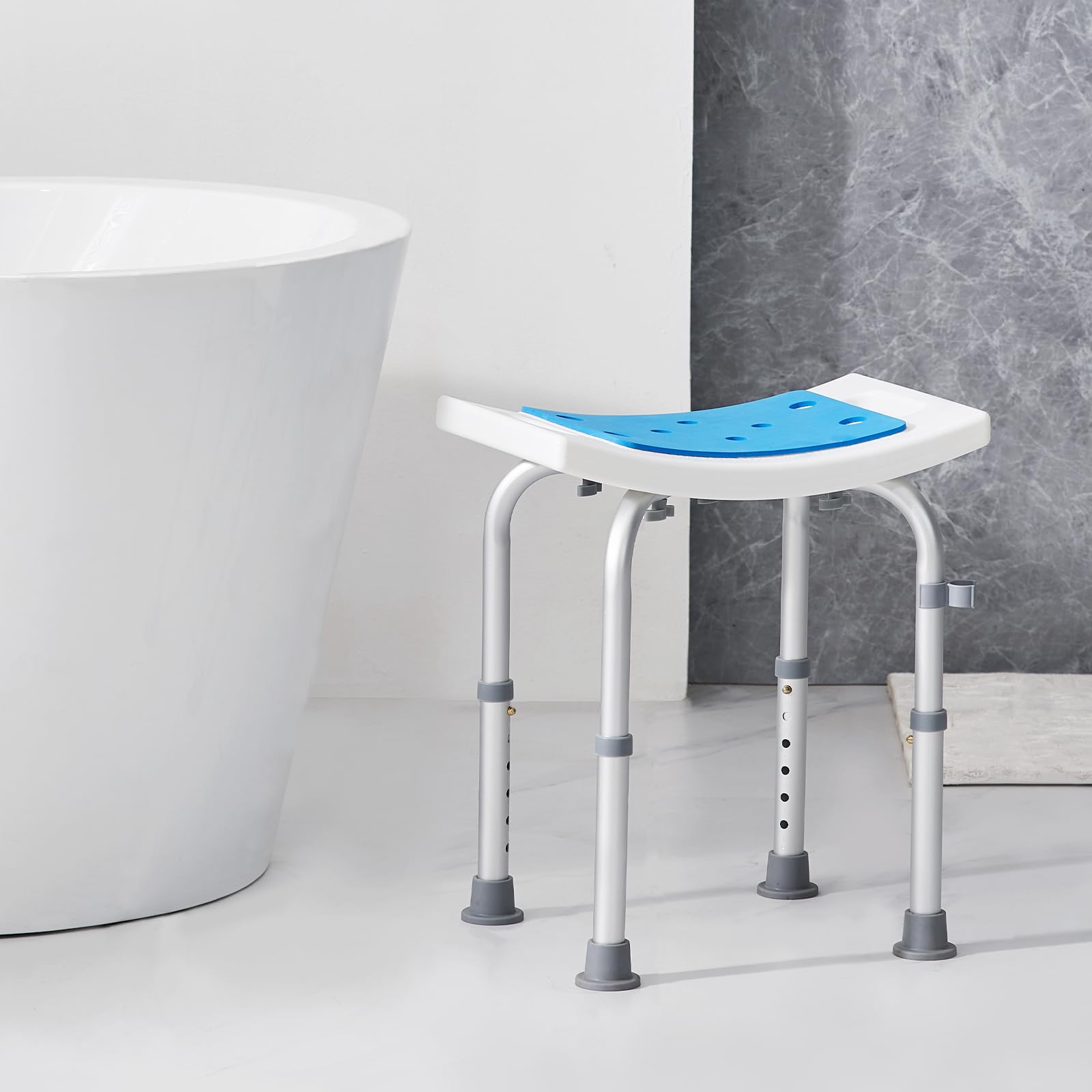 VEVOR Shower Chair, Adjustable Height Shower Stool, Shower Seat for Inside Shower or Tub, Non-Slip Bench Bathtub Stool Seat for Elderly Disabled Handicap, 350 LBS Capacity 🍁 All In One Marketplace Canada