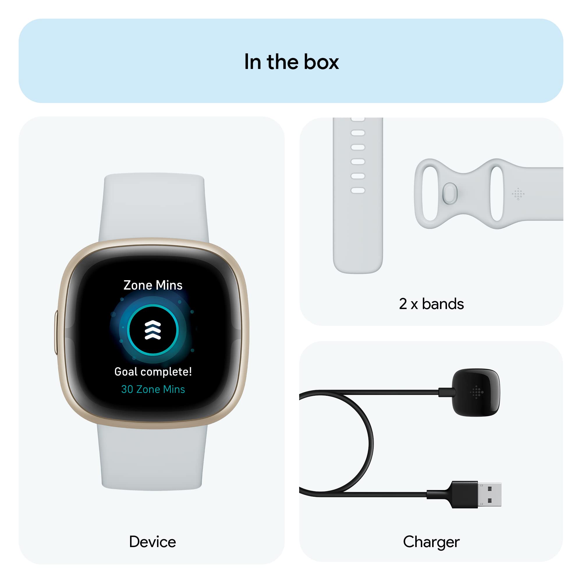 Google Fitbit Sense 2 - Health & Fitness Smartwatch - Blue Mist/Pale Gold 🍁 All In One Marketplace Canada