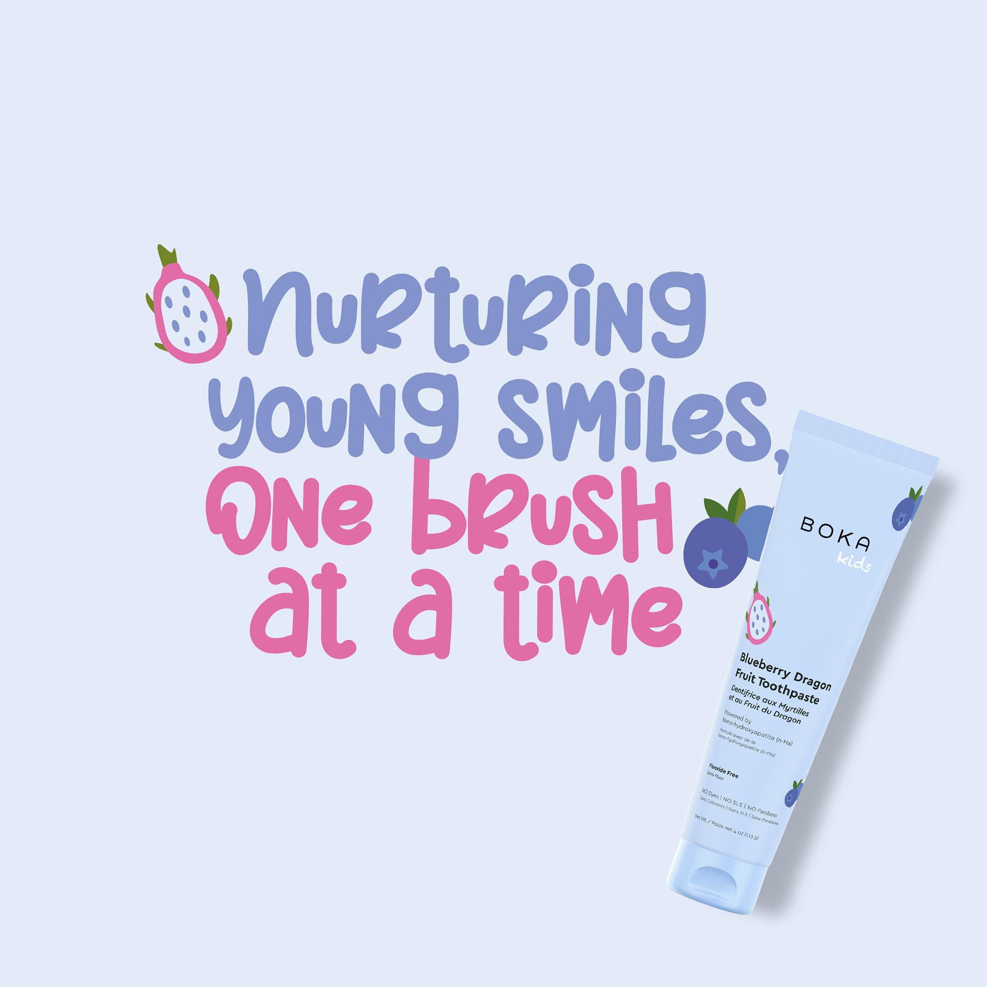 Boka Fluoride Free Toothpaste Nano Hydroxyapatite Toothpaste - Blueberry Dragon Fruit Flavor, 4 oz 1Pk US Manufactured 🍁 All In One Marketplace Canada