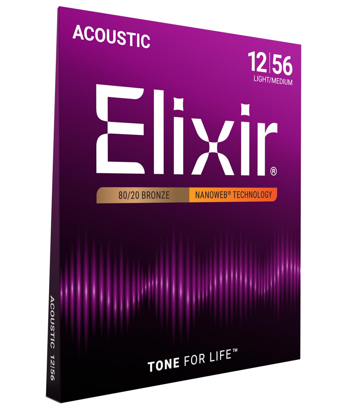 Elixir 11002 80/20 Bronze Nanoweb Coating Acoustic Guitar Strings - Light-Medium 12-56 🍁 All In One Marketplace Canada