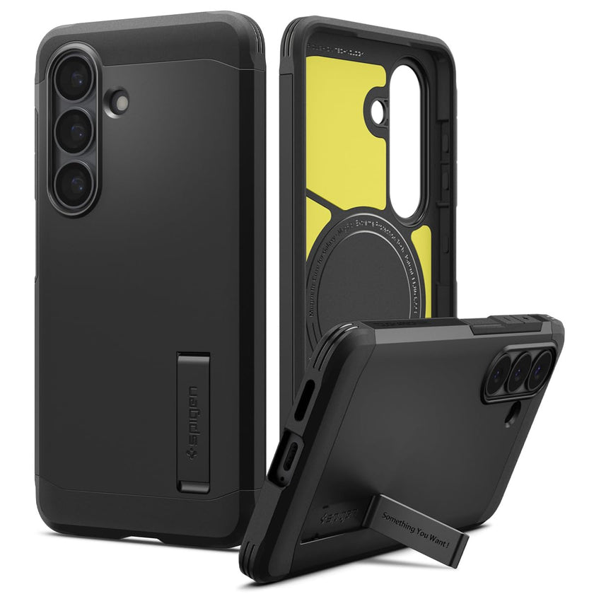 Spigen Case for Galaxy S26 Case, Full Camera Protection, Built-in Magnetic Ring, Drop Protection, Tough Armor MagFit Designed for Samsung Galaxy S26 - Black 🍁 All In One Marketplace Canada