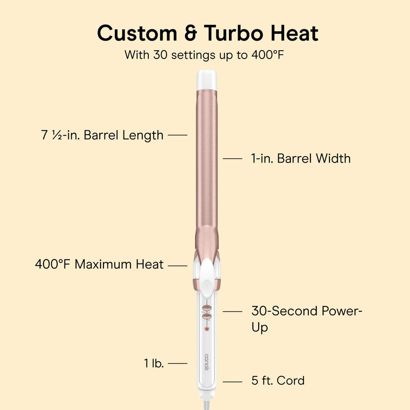 Conair Double Ceramic Long Barrel 1-Inch Curling Iron, 1.0