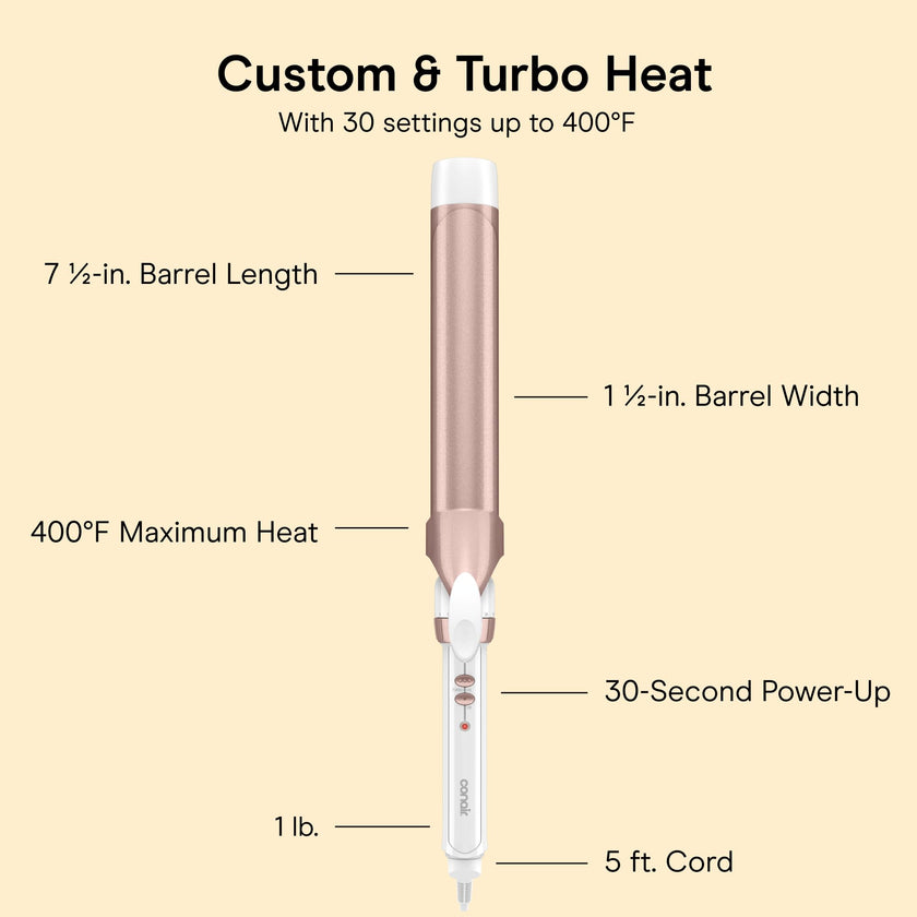 Conair Ceramic Long Barrel XL Curling Iron, 1 ½” Barrel Produces Classic Curls – for use on Medium and Long Hair, Hair Curler 🍁 All In One Marketplace Canada