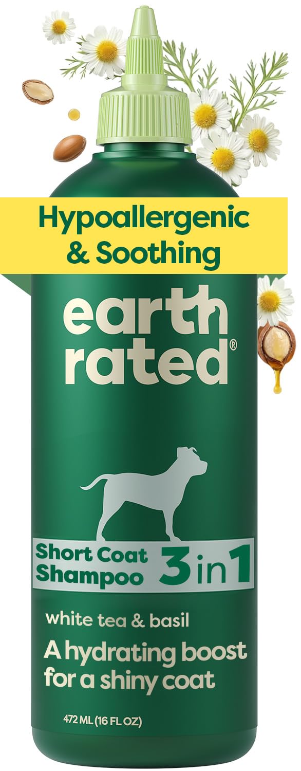 Earth Rated (A Canadian Company), 3-in-1 Soothing Dog Shampoo and Conditioner, Deodorizing Oatmeal Shampoos for Dogs and Puppies, Great for Smelly Pets, White Tea and Basil Scent, 473 ml 🍁 All In One Marketplace Canada