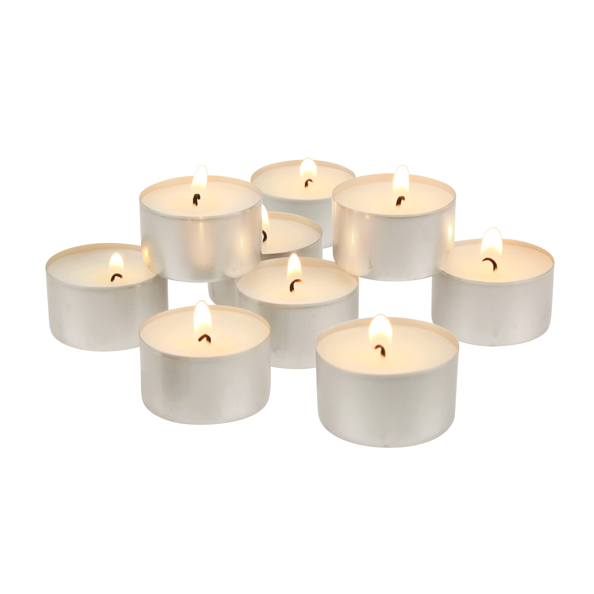 Stonebriar Unscented Tea Light Candles, 6 to 7 Hour Extended Burn Time, Smokeless, White, Bulk Set for Weddings, Events, Home Decor, Emergency Use, 100 Count 🍁 All In One Marketplace Canada