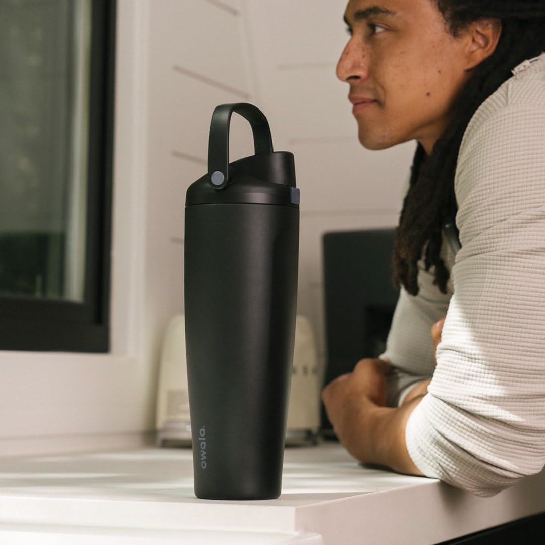 Owala FreeSip Sway Insulated Stainless Steel Water Bottle with Two-Way Spout, Built-In Straw and Bucket Handle, Made for Travel, School, and Sports, 40oz, BPA Free, Leak Proof, Beach House 🍁 All In One Marketplace Canada