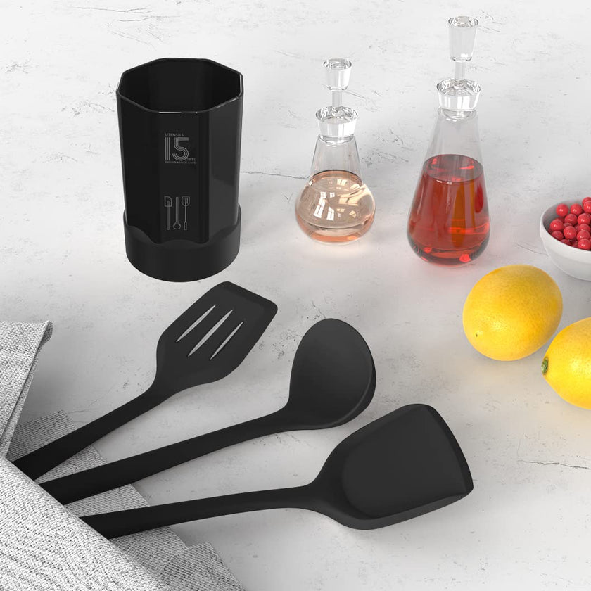 Silicone Cooking Utensils Set - 446°F Heat Resistant Kitchen Utensils,Turner Tongs,Spatula,Spoon,Brush,Whisk,Kitchen Utensil Gadgets Tools Set for Nonstick Cookware,Dishwasher Safe (BPA Free) 🍁 All In One Marketplace Canada