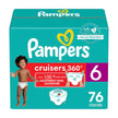 Pampers Diapers - Cruisers 360 degrees - Size 6, 76 Count, up to 100% Leakproof Fit, Designed for Active Babies, Pull On Diaper, EZ Off Tabs Designed for Easy Changes 🍁 All In One Marketplace Canada