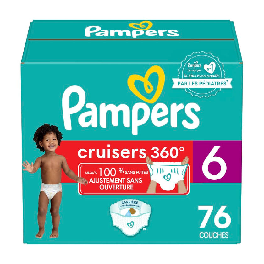 Pampers Diapers - Cruisers 360 degrees - Size 6, 76 Count, up to 100% Leakproof Fit, Designed for Active Babies, Pull On Diaper, EZ Off Tabs Designed for Easy Changes 🍁 All In One Marketplace Canada