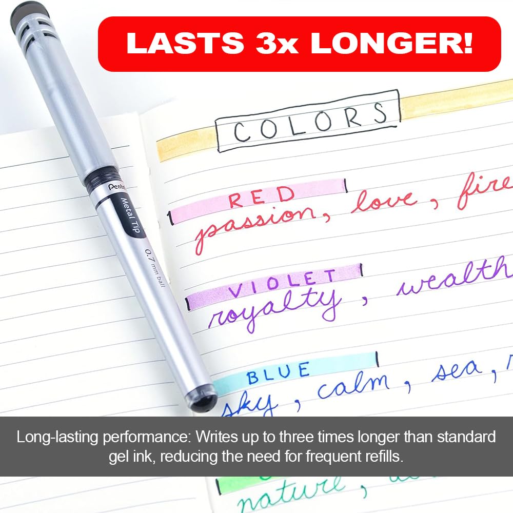 Pentel EnerGel Gel Pen with Cap 0.7mm, Black Ink, 12PK 🍁 All In One Marketplace Canada