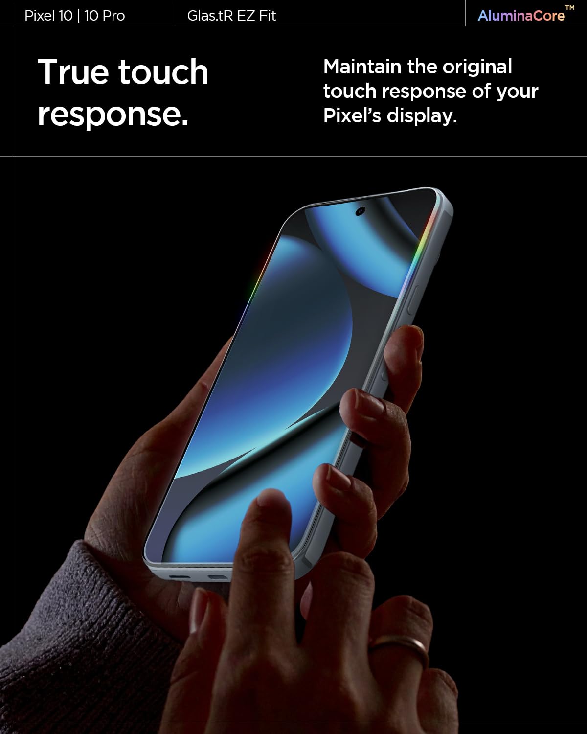 Spigen AluminaCore Tempered Glass Screen Protector [GlasTR EZ FIT] designed for Pixel 10 Pro | Pixel 10 | Pixel 9 Pro | Pixel 9 [2 Pack] Aluminum-Enhanced Durability and Impact Resistance 🍁 All In One Marketplace Canada