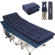 Overmont Camping Cot with Cushion - 28” Extra Wide Folding Cots for Adults Load 550 LBS with Carry Bag - Double Layer 2400D Oxford Sleeping Bed for Outdoor Travel Home Office Nap 🍁 All In One Marketplace Canada