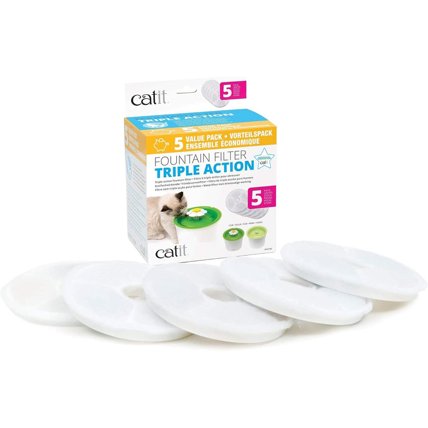 Catit Senses 2.0 Cat Water Fountain Filters, Cat Water Fountain, 5 Pack 🍁 All In One Marketplace Canada