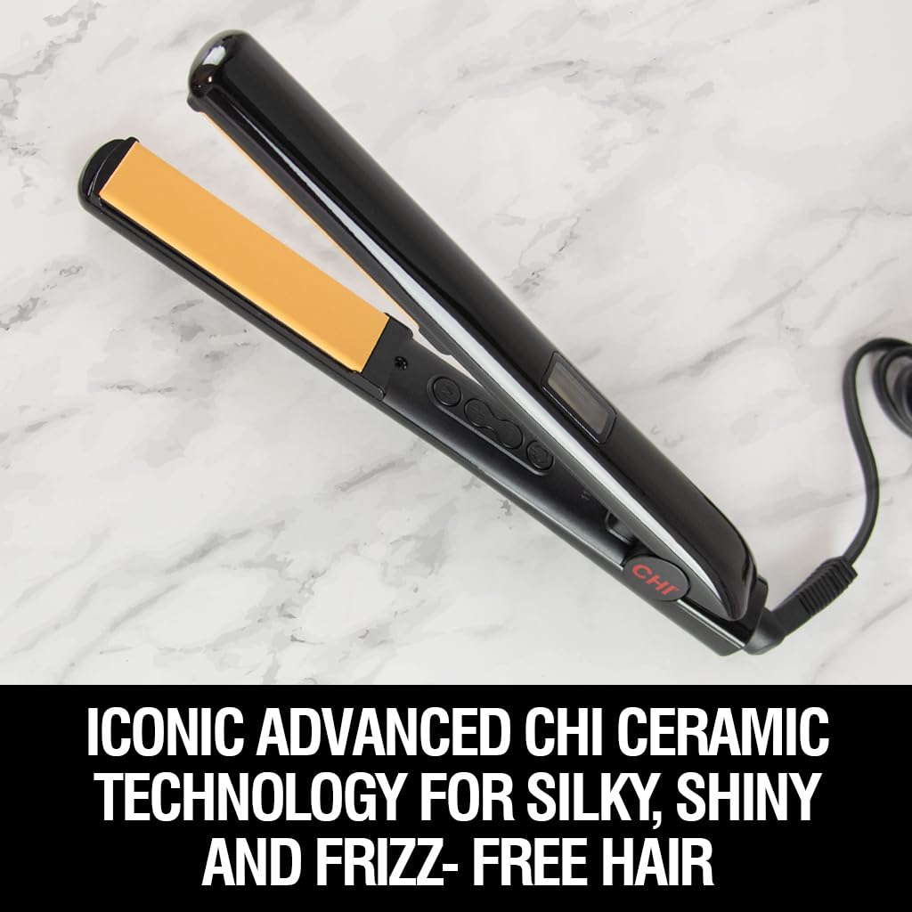 CHI Original Digital Ceramic Hairstyling Iron, Hair Straightener Delivers Shiny, Smooth Results, Even Heat for Less Damage, 1