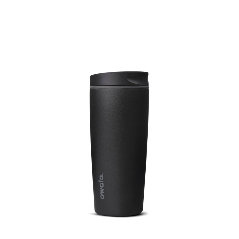 Owala SmoothSip Slider Insulated Stainless Steel Coffee Tumbler, Reusable Iced Coffee Cup, Hot Coffee Travel Mug, BPA Free 20 oz, Very Very Dark 🍁 All In One Marketplace Canada
