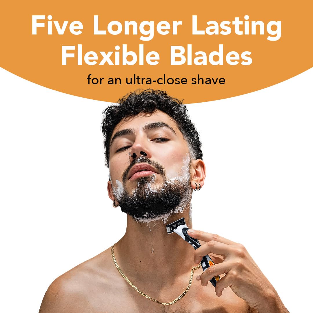 BIC Flex 5 Men's Refillable 5-Blade Razors with 1 Handle and 7 Cartridges, Up to 13 Shaves Per Cartridge, Men's Razors for First Apartment Essentials 🍁 All In One Marketplace Canada