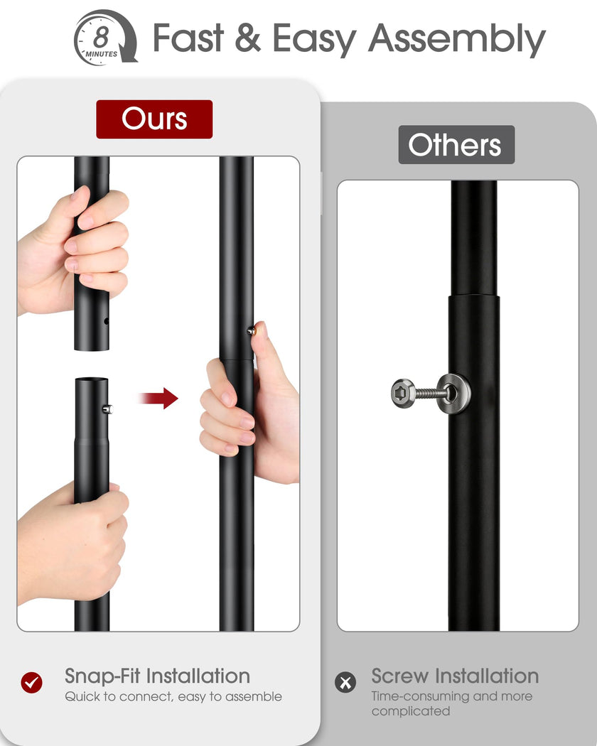 Sakugi Double-Rod Metal Clothing Rack with Wheels, Black 🍁 All In One Marketplace Canada