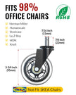 HOLKIE Office Chair Wheels 11x22mm 3 Inch Desk Roller Blade Caster Replacement for Office, Rubber Rollerblade Wheels-Set of 5 for Hardwood Floors Gaming Chair Wheels Smooth & Silence Gliding 🍁 All In One Marketplace Canada