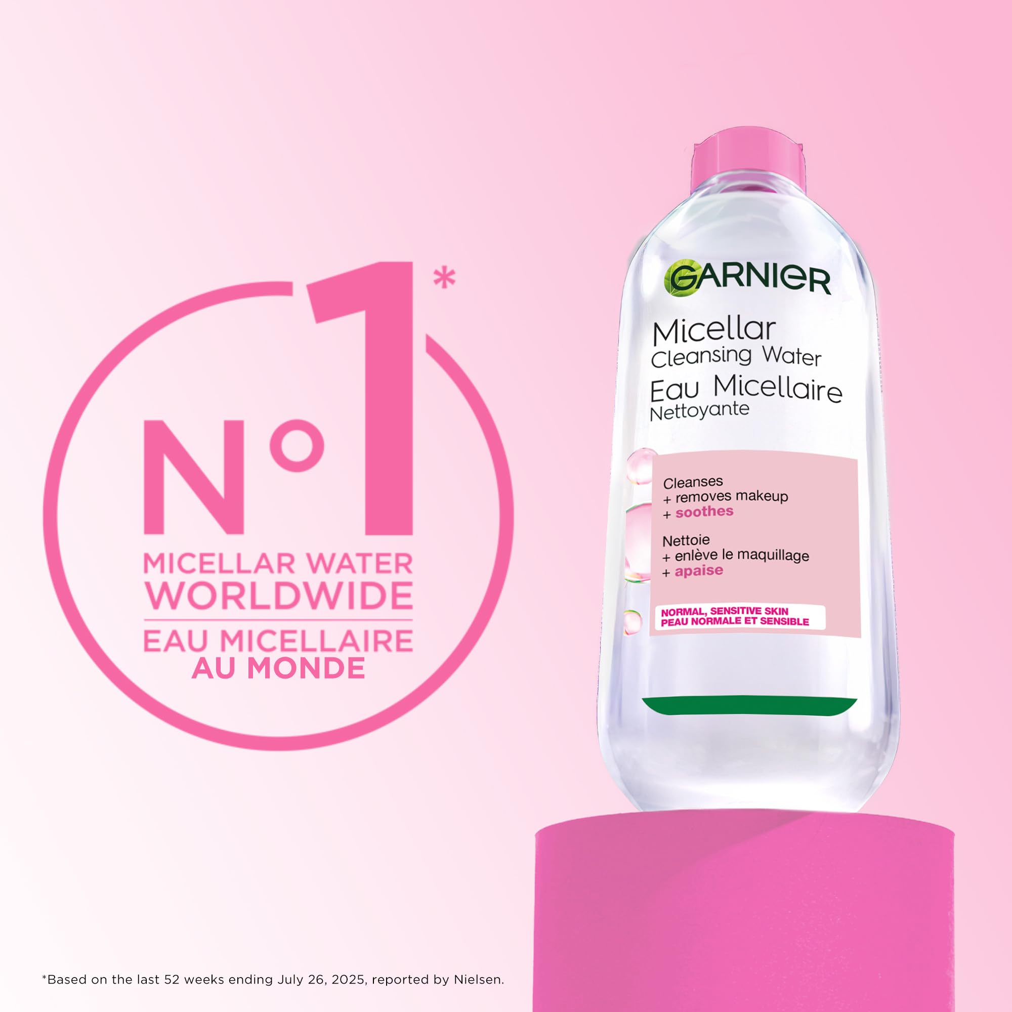Garnier Micellar Water, Gentle and Hydrating Facial Cleanser & Makeup Remover, Suitable for Sensitive Skin, Vegan, Cruelty Free, Fragrance Free, 700ml 🍁 All In One Marketplace Canada