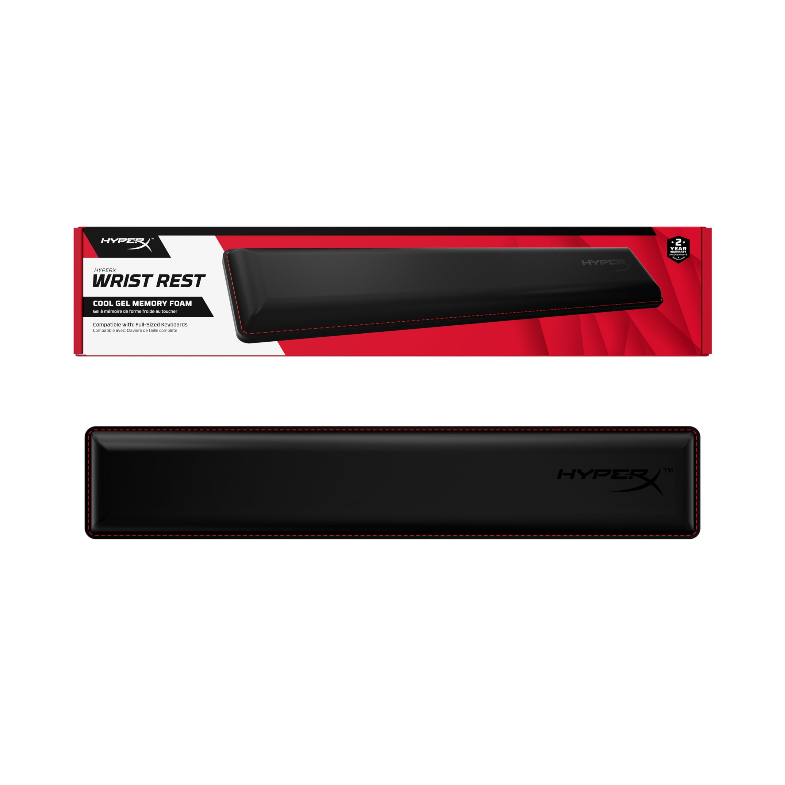 HyperX Wrist Rest - Full Sized - Cooling Gel - Memory Foam - Anti-Slip - Ergonomic - Keyboard Accessory, Black 🍁 All In One Marketplace Canada