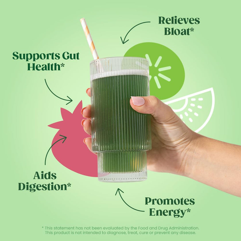 Bloom Nutrition Superfood Greens Powder, Digestive Enzymes with Probiotics and Prebiotics, Gut Health, Bloating Relief for Women, Chlorella, Juice Mix with Beet Root Powder, 25 SVG, Strawberry Kiwi 🍁 All In One Marketplace Canada