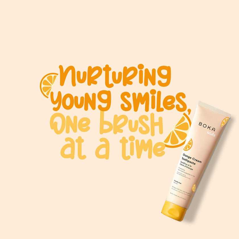 Boka Fluoride Free Toothpaste, Nano Hydroxyapatite, Training Toothpaste - Orange Cream Flavor, 4 Fl Oz (113g) 1Pk 🍁 All In One Marketplace Canada